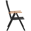 vidaXL Aluminum Large Height-Adjustable Dining Set in Black/Brown