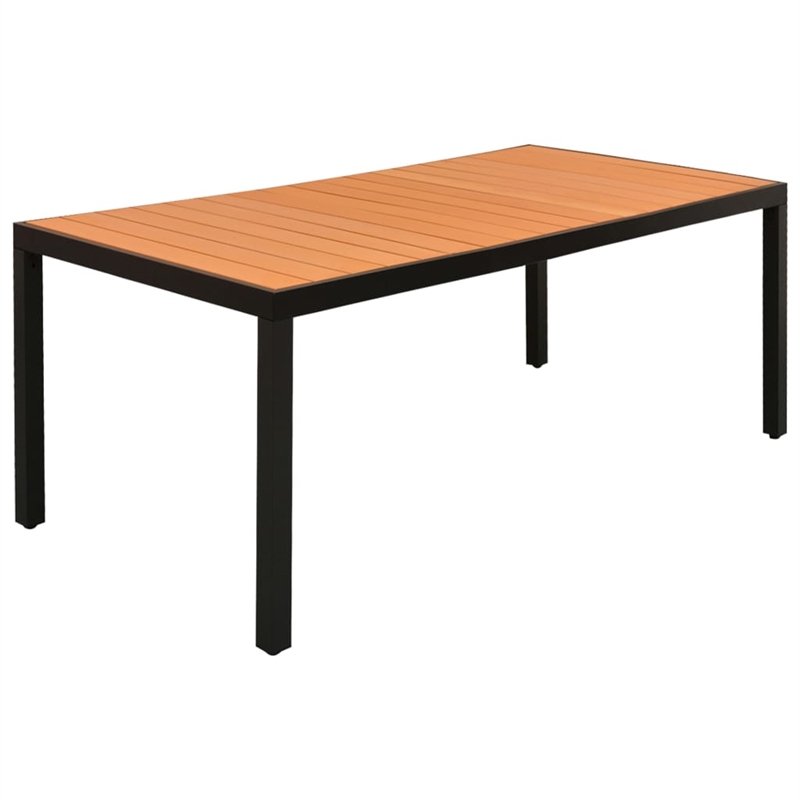 vidaXL Aluminum Large Height-Adjustable Dining Set in Black/Brown