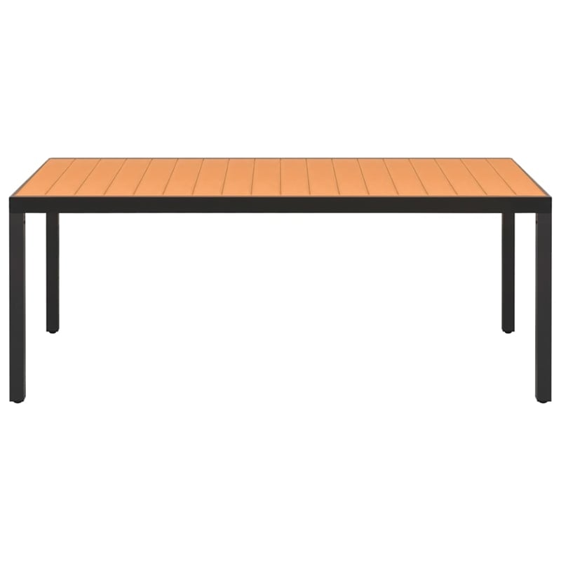 vidaXL Aluminum Large Height-Adjustable Dining Set in Black/Brown