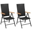 vidaXL PE Rattan/Aluminum Small Dining Set in Black/Brown