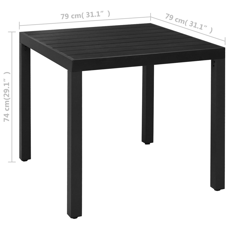 vidaXL 5 Piece PE Rattan/Aluminum Dining Set in Black/Brown