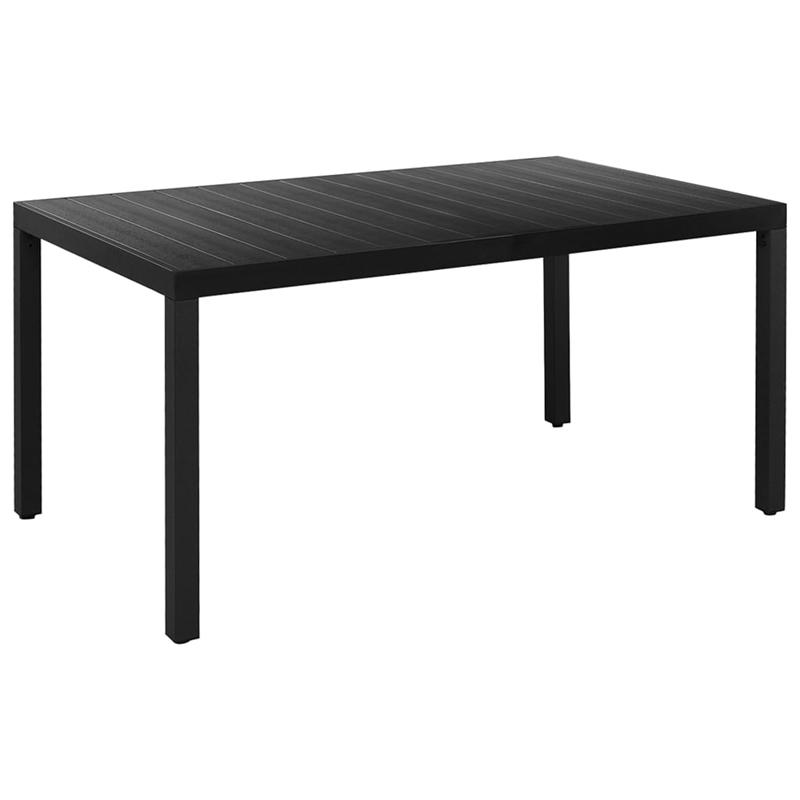 vidaXL 7 Piece Aluminum/PE Rattan Dining Set in Black/Brown