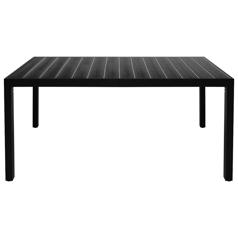 vidaXL 7 Piece Aluminum/PE Rattan Dining Set in Black/Brown
