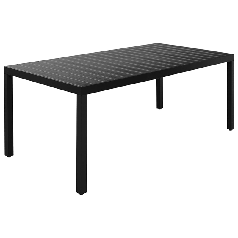vidaXL 7 Piece Aluminum/PE Rattan Dining Set in Black/Brown