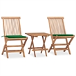 vidaXL Medium Foldable Patio Dining Set in Teak Wood - Set Of 2