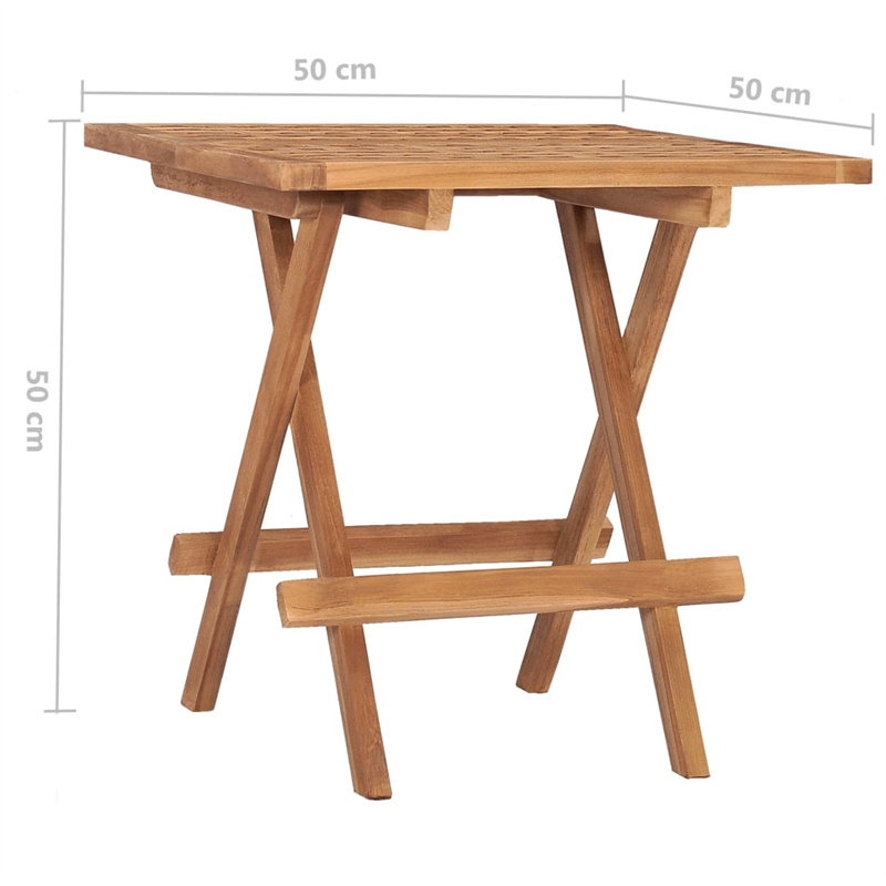 vidaXL Medium Foldable Patio Dining Set in Teak Wood - Set Of 2