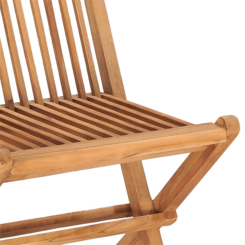 vidaXL Medium Foldable Patio Dining Set in Teak Wood - Set Of 2
