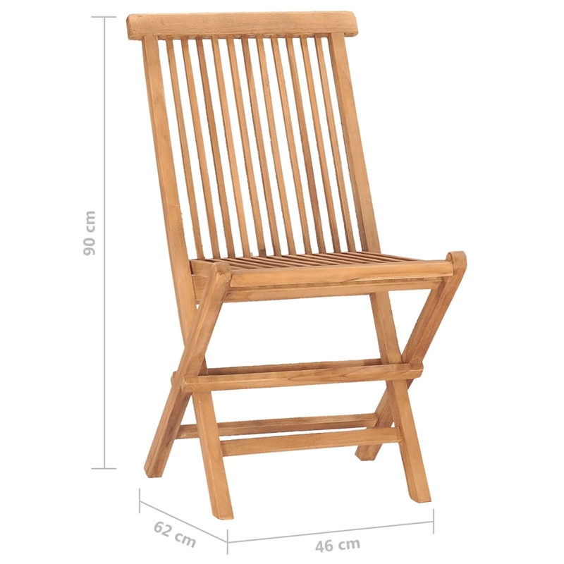 vidaXL Medium Foldable Patio Dining Set in Teak Wood - Set Of 2