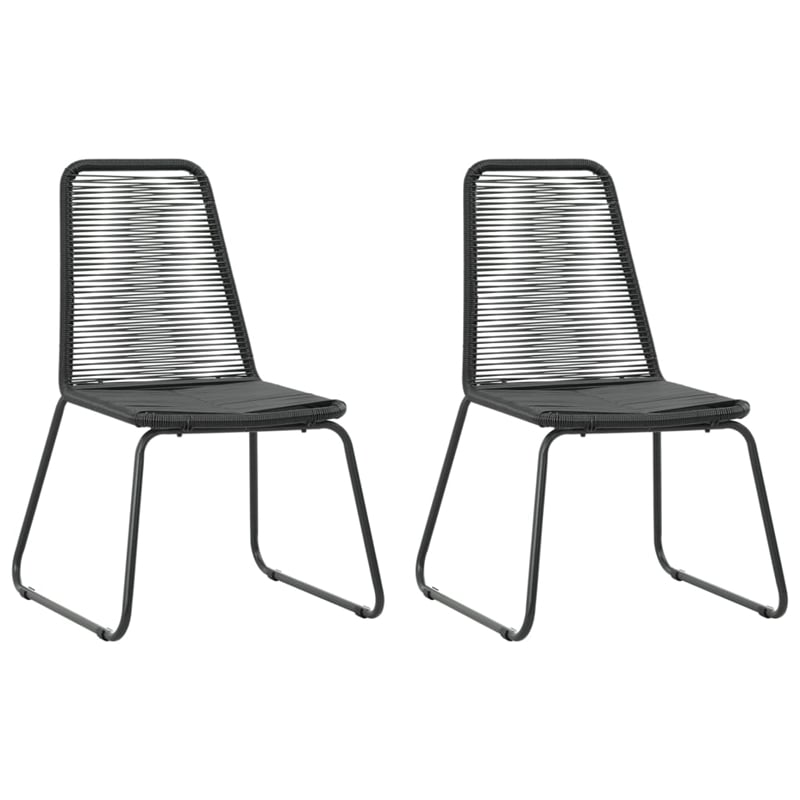 vidaXL PVC Rattan/Steel/Aluminum/WPC Lightweight Dining Set in Black