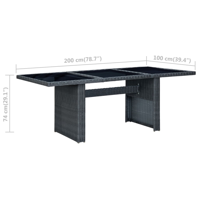 vidaXL Outdoor Dining Set in Dark Gray/Black