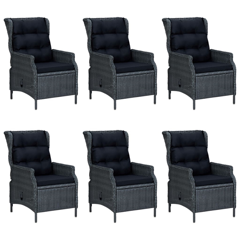 vidaXL Outdoor Dining Set in Dark Gray/Black