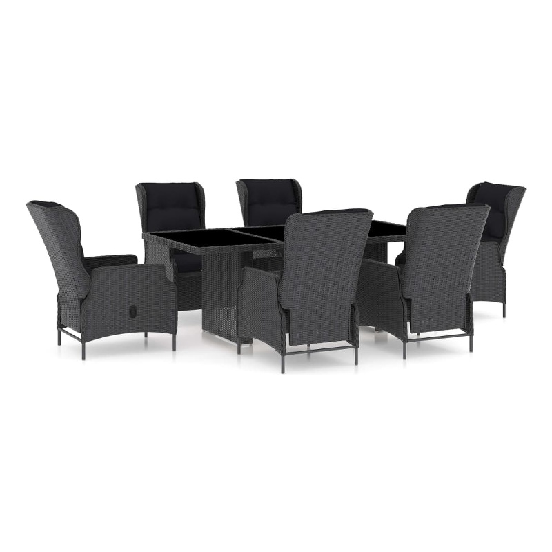 vidaXL Outdoor Dining Set in Dark Gray/Black