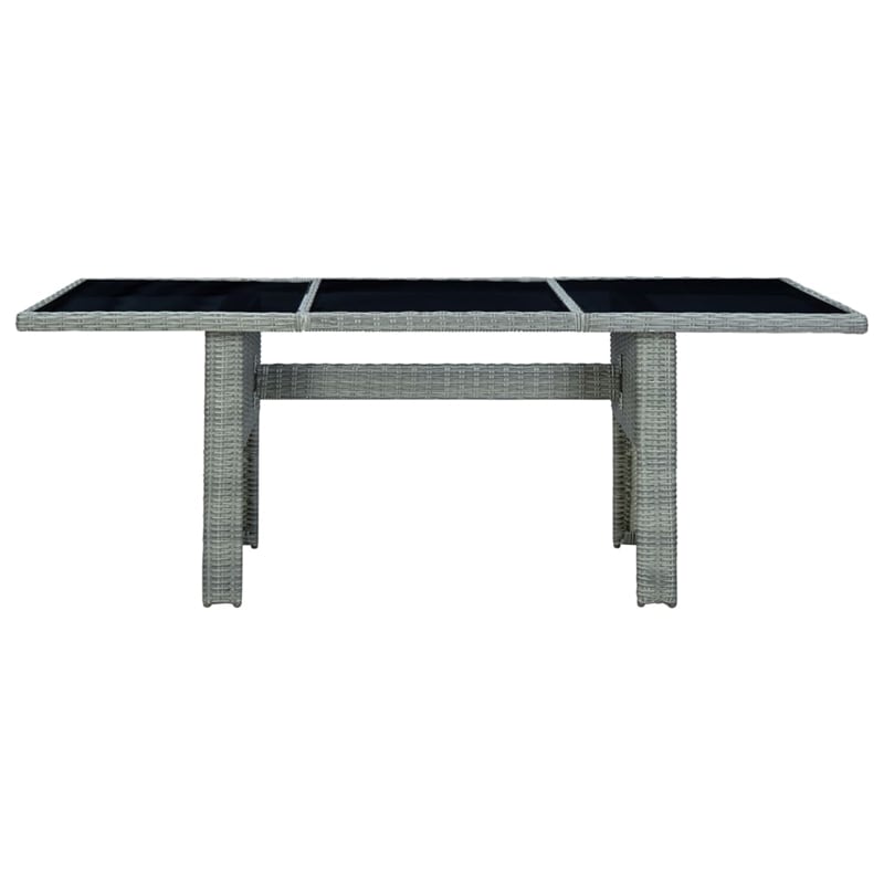 vidaXL Outdoor Dining Set in Light Gray and Black Round PE Rattan