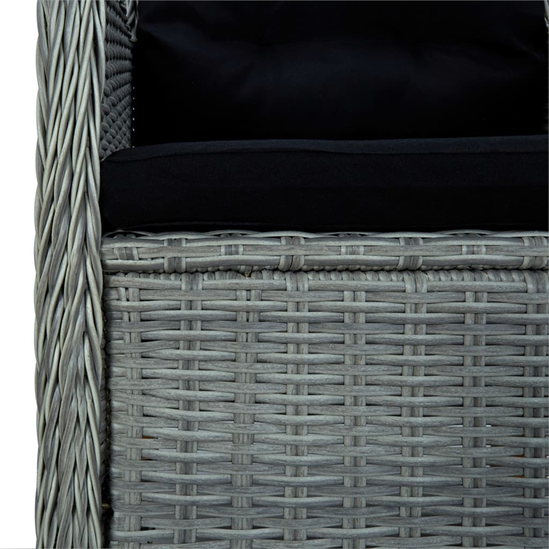 vidaXL 9 Piece Patio Dining Set in Light Gray/Black