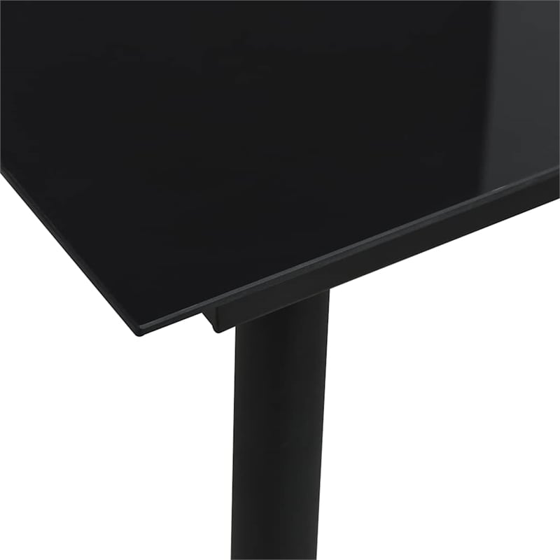 vidaXL Poly Rattan/Powder-Coated Steel/Glass Dining Setin Oak/Black