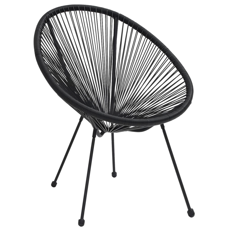 vidaXL Dining Set in Black and Transparent