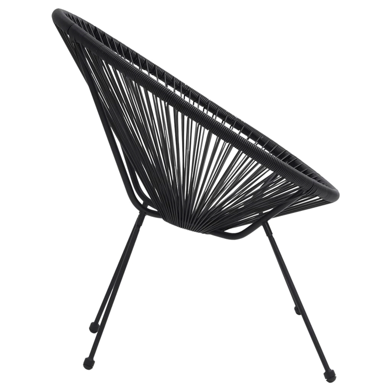 vidaXL Dining Set in Black and Transparent