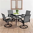 vidaXL Dining Set in Anthracite in Gray Textilene and Powder-Coated Steel