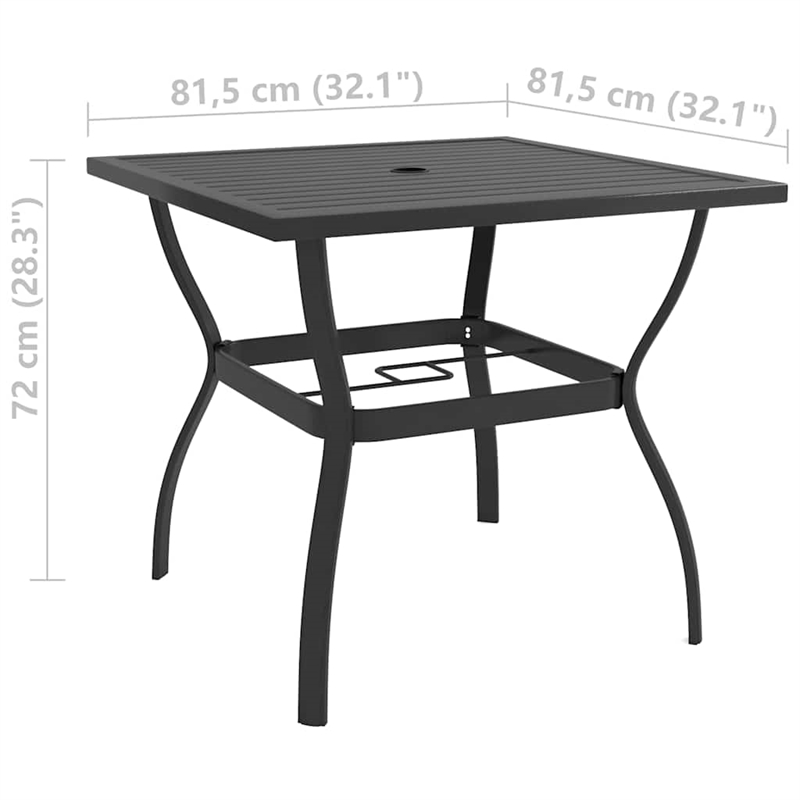 vidaXL Dining Set in Anthracite in Gray Textilene and Powder-Coated Steel