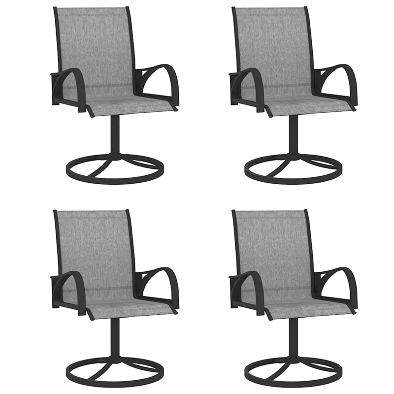 vidaXL Dining Set in Anthracite in Gray Textilene and Powder-Coated Steel