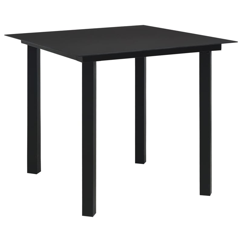 vidaXL Poly Rattan/Powder-Coated Steel/Glass Dining Setin Oak/Black