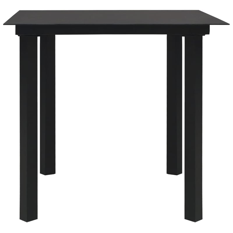 vidaXL Poly Rattan/Powder-Coated Steel/Glass Dining Setin Oak/Black