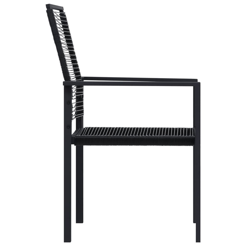 vidaXL Dining Set in Black Glass Medium Durable Garden Dining Set