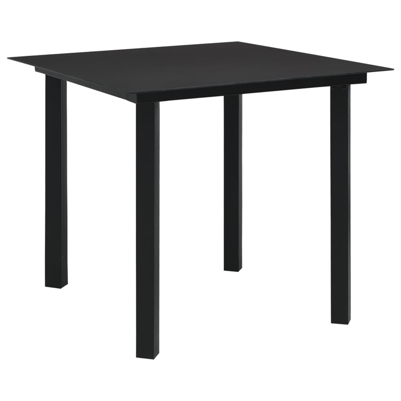 vidaXL Dining Set in Black Glass Medium Durable Garden Dining Set
