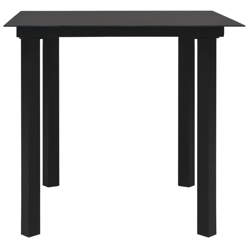 vidaXL Dining Set in Black Glass Medium Durable Garden Dining Set