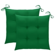 vidaXL Patio Dining Set in Natural Wood/Green Cushion - Set Of 2