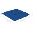 vidaXL Patio Dining Set Bamboo Color/Blue Cushions - Set of 4