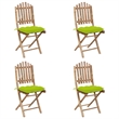 vidaXL Patio Dining Set in Brown Bamboo Standard Foldable - Set of 4