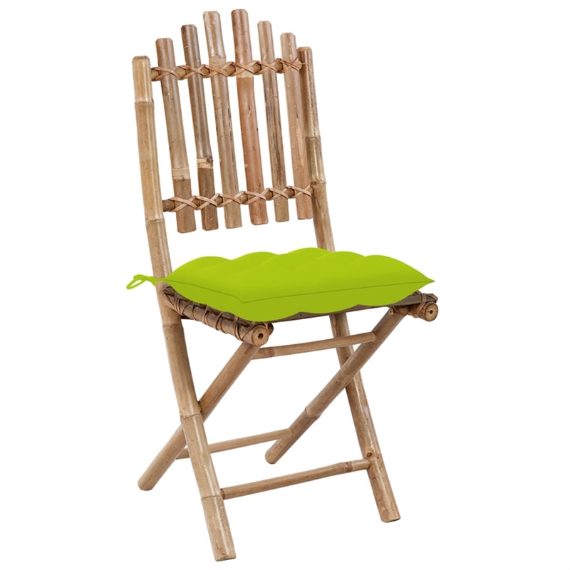 vidaXL Patio Dining Set in Brown Bamboo Standard Foldable - Set of 4