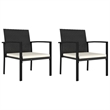 vidaXL Dining Set in Black Table and Chairs/Cream Cushions
