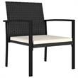 vidaXL Dining Set in Black Table and Chairs/Cream Cushions