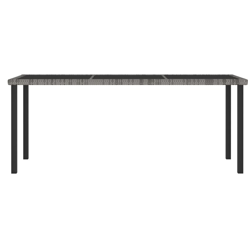 vidaXL Dining Set in Gray Poly Rattan Large Durable Dining Set