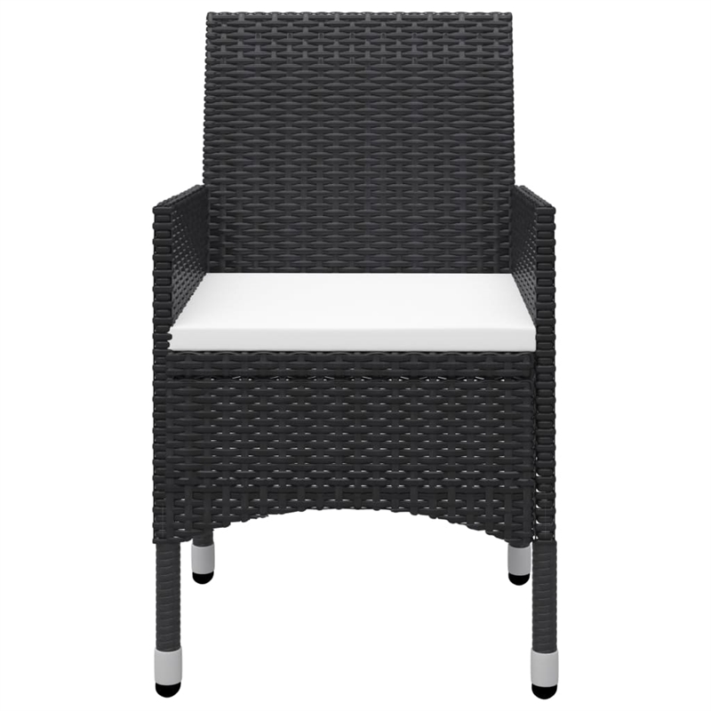 vidaXL Garden Dining Set Chair in Black/Cushion Cream White