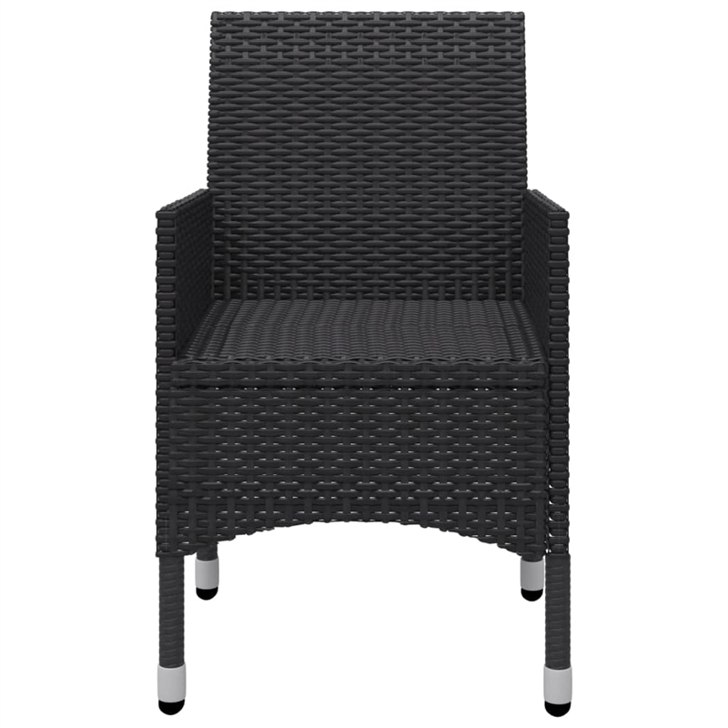 vidaXL Garden Dining Set Chair in Black/Cushion Cream White
