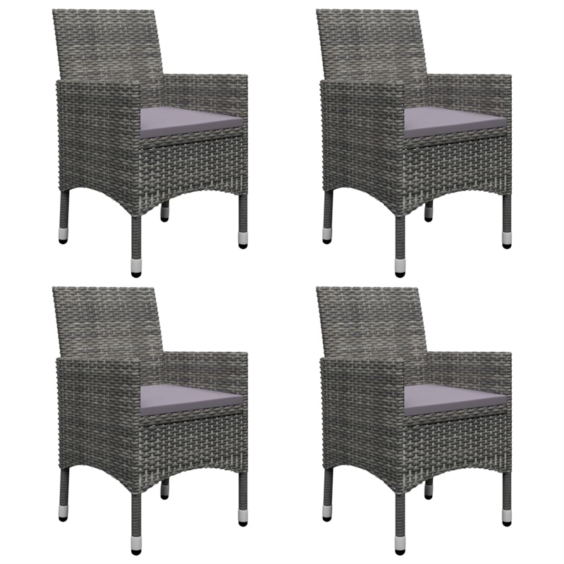 vidaXL Dining Set in Gray Solid Acacia Wood 5 Piece Set Ergonomic