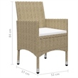 vidaXL Dining Set in Beige Solid Acacia Wood Medium Strong Dining Set