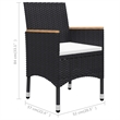 vidaXL Garden Dining Set in Black/Cream White