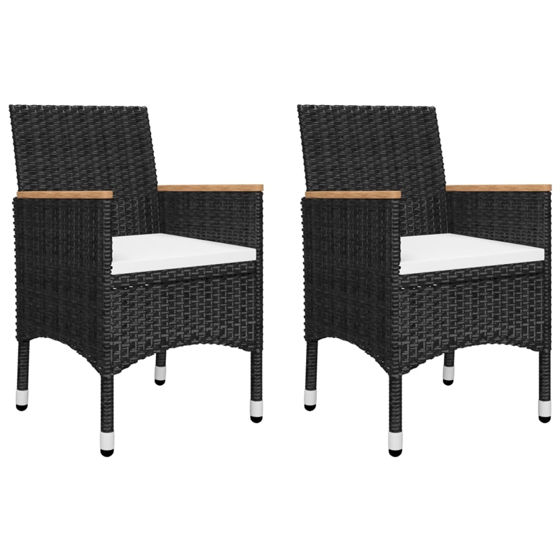 vidaXL Garden Dining Set in Black/Cream White