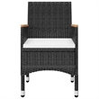 vidaXL Garden Dining Set in Black/Cream White