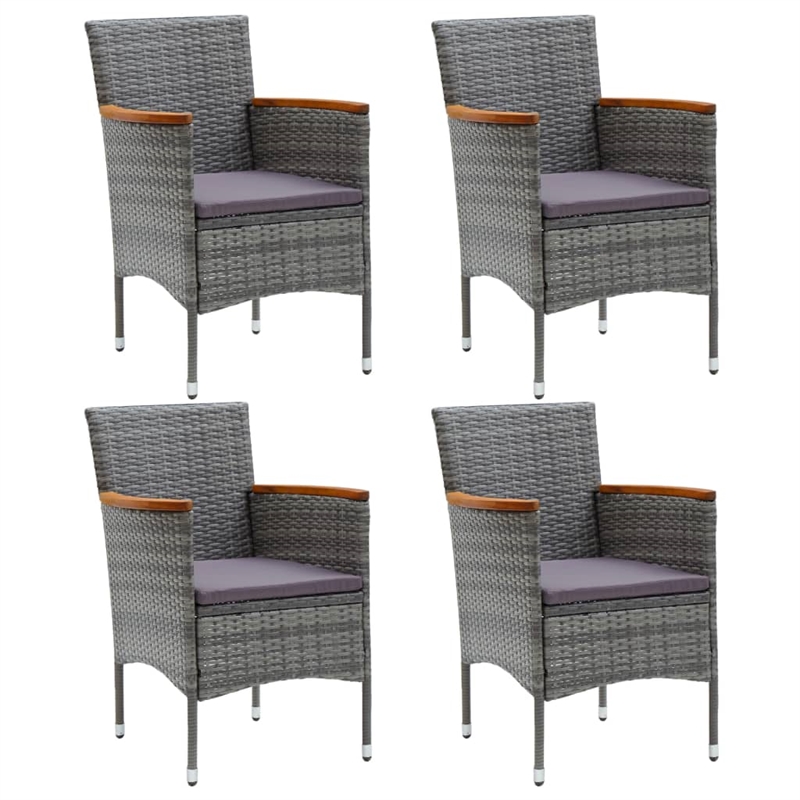 vidaXL Dining Set in Gray Solid Acacia Wood Medium Ergonomic Dining Set