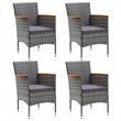 vidaXL Dining Set in Gray Solid Acacia Wood Medium Ergonomic Dining Set