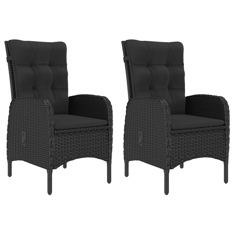 vidaXL Dining Set in Black Solid Acacia Wood 3 Piece Set Dining Set