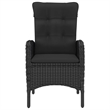 vidaXL Dining Set in Black Solid Acacia Wood 3 Piece Set Dining Set