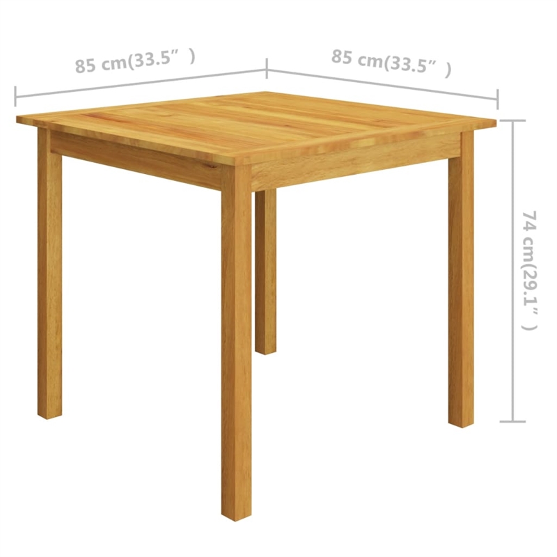 vidaXL Dining Set in Gray Solid Acacia Wood 5 Piece Set Dining Set Square