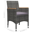 vidaXL Dining Set in Gray Solid Acacia Wood 5 Piece Set Dining Set Square