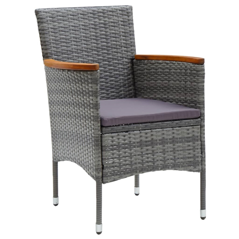 vidaXL Dining Set in Gray Solid Acacia Wood 5 Piece Set Dining Set Square